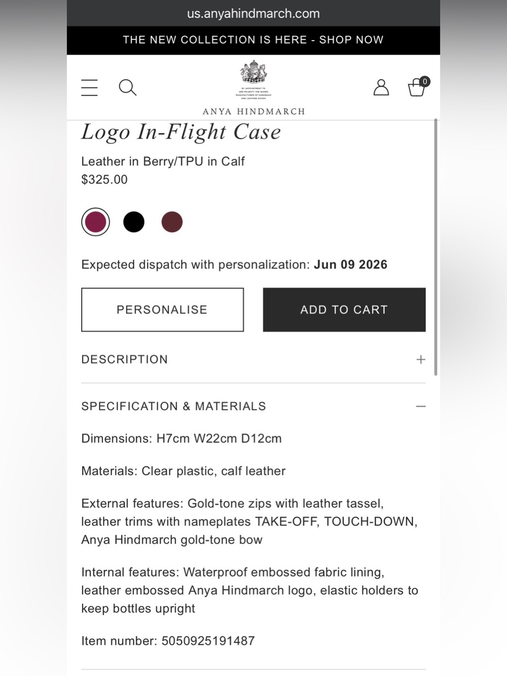 Anya Hindmarch In-Flight case - Picture 2 of 6